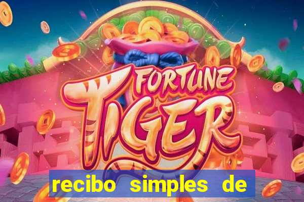 recibo simples de pagamento word