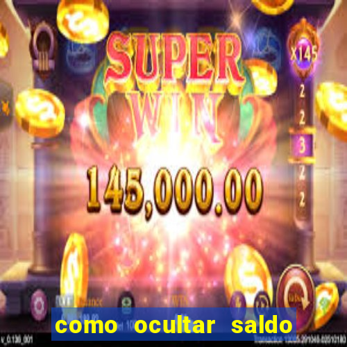 como ocultar saldo na betfair